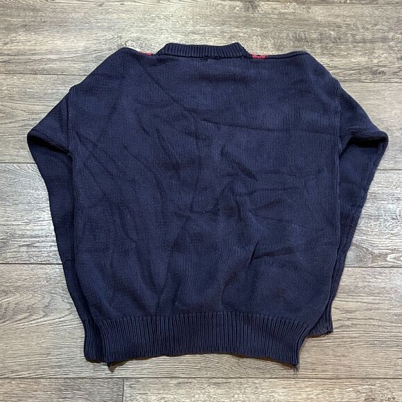 Vintage 80s Brooks Brothers Argyle Sweater 100% Cotton Made in Hong Kong Mens XL - Picture 6 of 8
